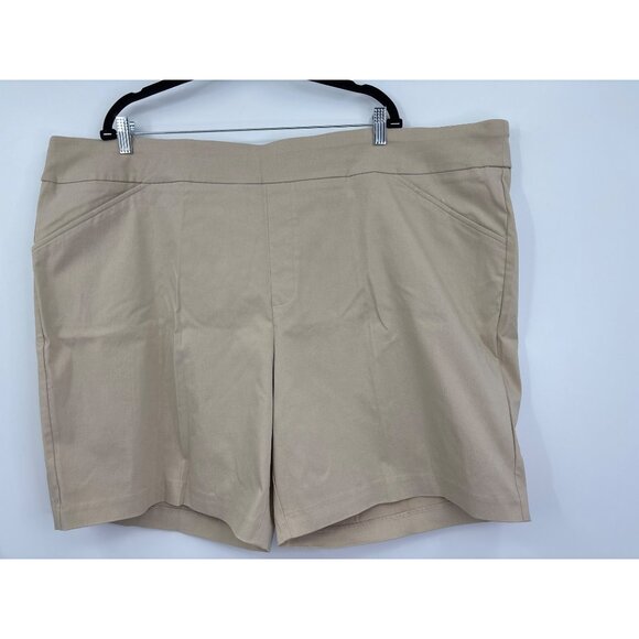 JMS Just My Size Pull On Pant Stretch Shorts Tan Beige Size 4X NWOT - Picture 2 of 5